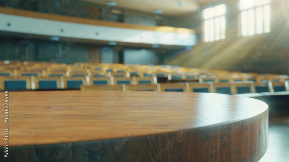A podium stands at the front of the room ready for use by the instructor. A podium stands at the front of the room ready for use by the instructor.