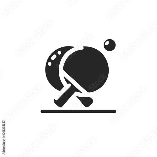 Table tennis icon featuring a paddle and ball for sports and recreation