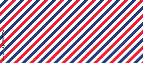 Barber shop pattern background. Red and blue diagonal lines vector