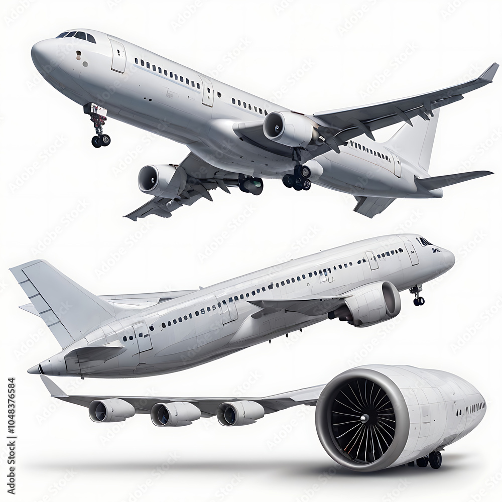 Obraz premium Passenger aircraft isolated on white background with clipping path 