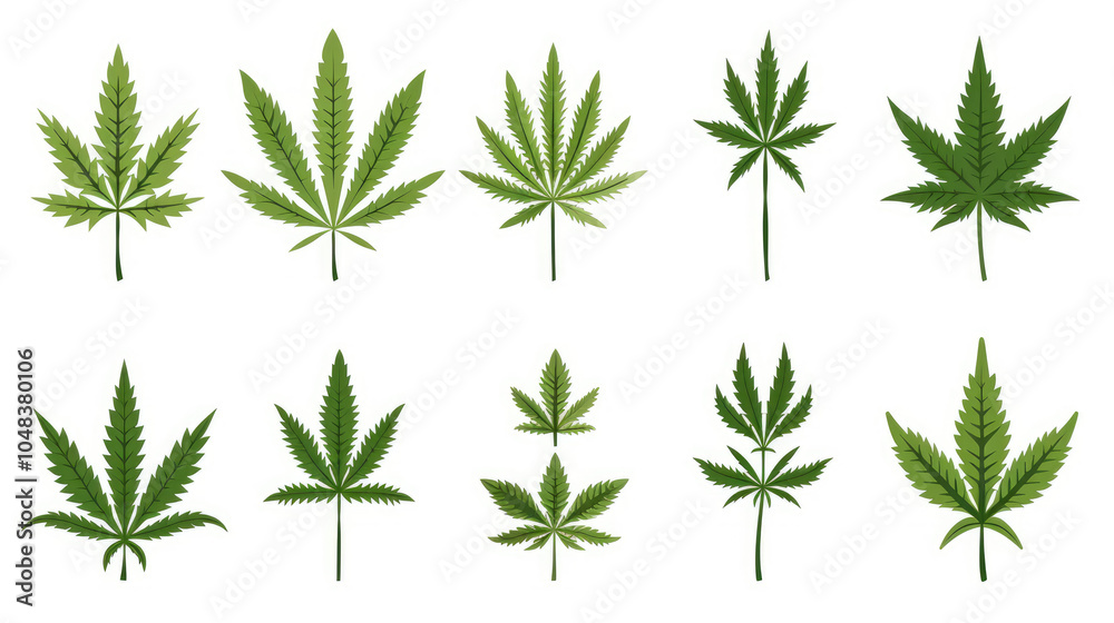 cannabis leaf isolated on white
