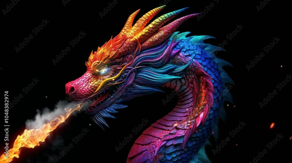 a dragon that emits very beautiful fire. seamless looping time-lapse virtual 4k video Animation Background. a dragon that emits very beautiful fire. seamless looping time-lapse virtual 4k video Animation Background.