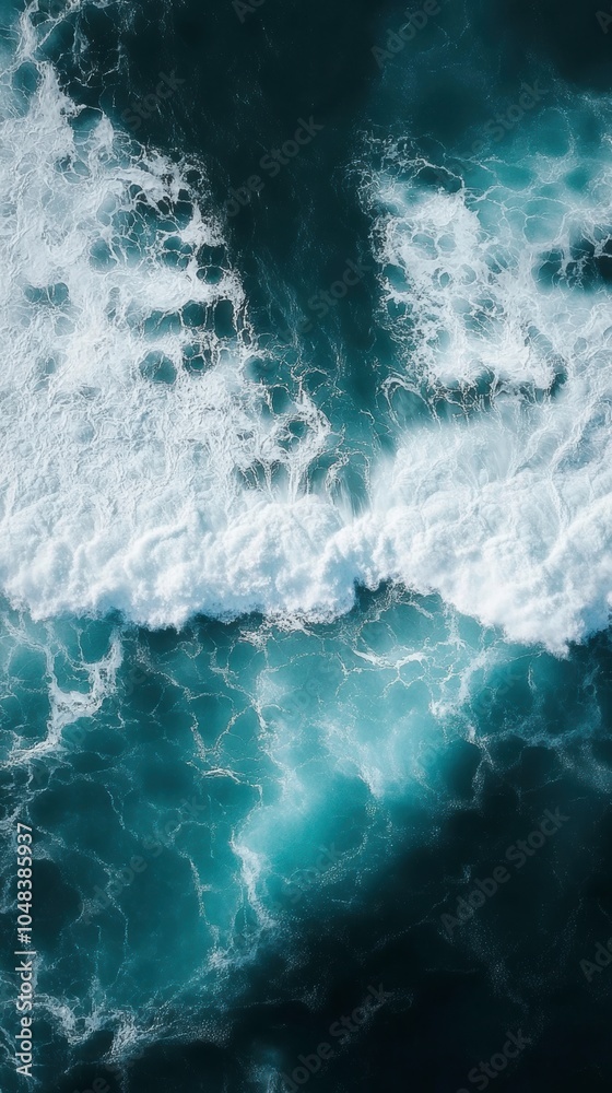 Fototapeta premium Tranquil Ocean Waves Create a Calming Iphone Wallpaper for a Serene Digital Experience. Generative AI