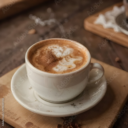 cup of coffee with beautiful background food photography