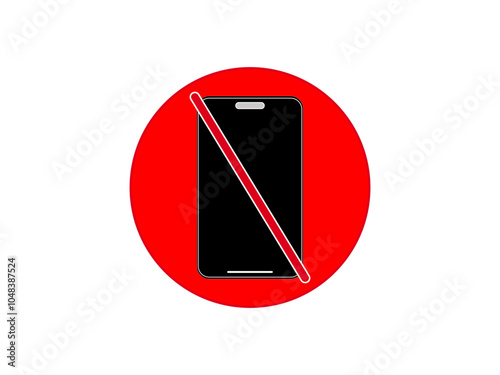 no phone icon, cellphone prohibited, off mobile please, stop using device, ban zone, thin line symbol on white background - editable stroke vector eps10