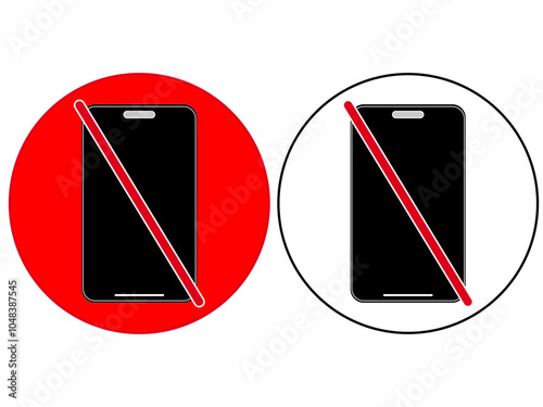 no phone icon, cellphone prohibited, off mobile please, stop using device, ban zone, thin line symbol on white background - editable stroke vector eps10