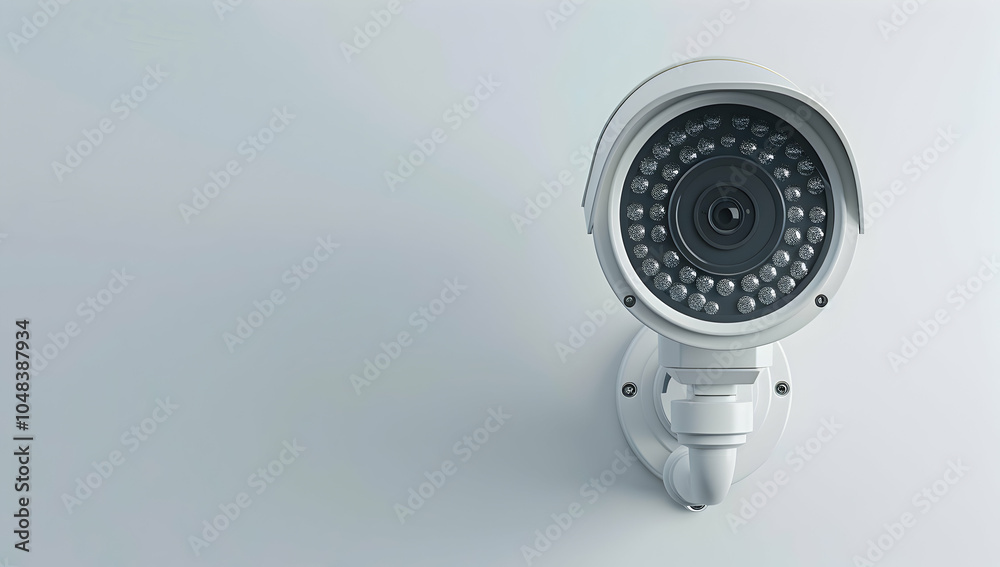 White CCTV camera on a white background, isolated White CCTV camera on a white background, isolated