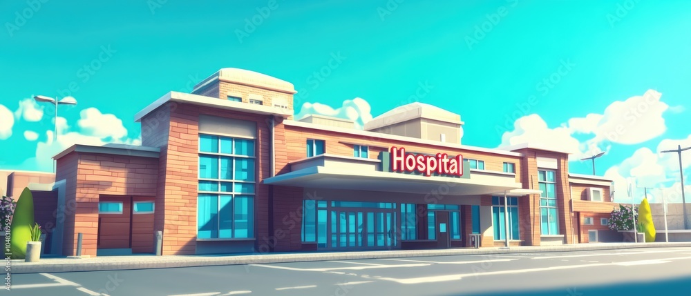 Highly Detailed 3D Render of Anime-Style Hospital Building with Vibrant and Engaging Visual Design Highly Detailed 3D Render of Anime-Style Hospital Building with Vibrant and Engaging Visual Design