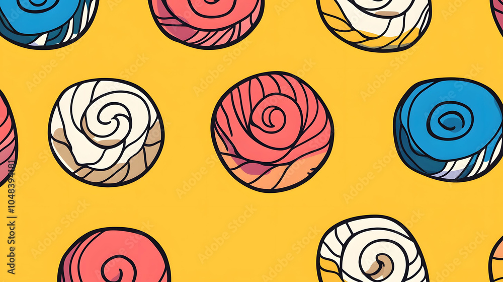 A delightful seamless pattern featuring flowers and butterflies intertwined with sweet treats like cakes, cookies, and cinnamon buns, creating a charming and tasty design A delightful seamless pattern featuring flowers and butterflies intertwined with sweet treats like cakes, cookies, and cinnamon buns, creating a charming and tasty design