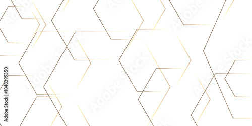 Abstract hexagon white background with shadow .golden background Futuristic blue neon honeycombs. Modern technology design. Vector illustration.	
