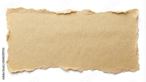 Torn beige paper with shadow on aerial view background