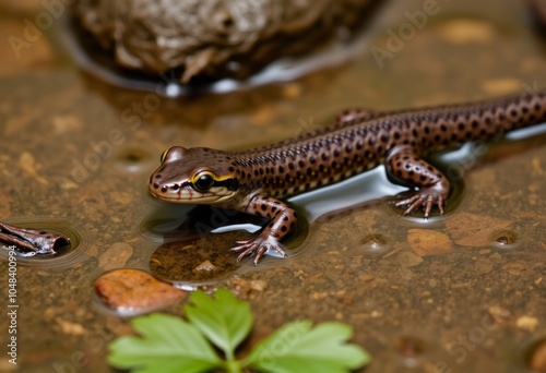 Mudpuppy A type of aquatic salamander often found in muddy river photo