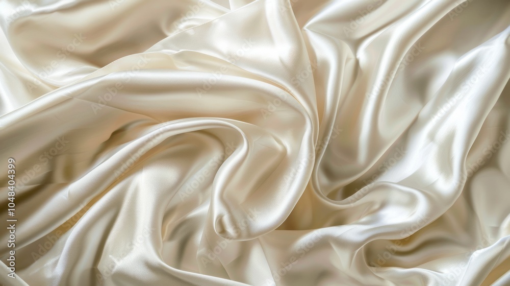 Smooth elegant white silk or satin luxury cloth textile