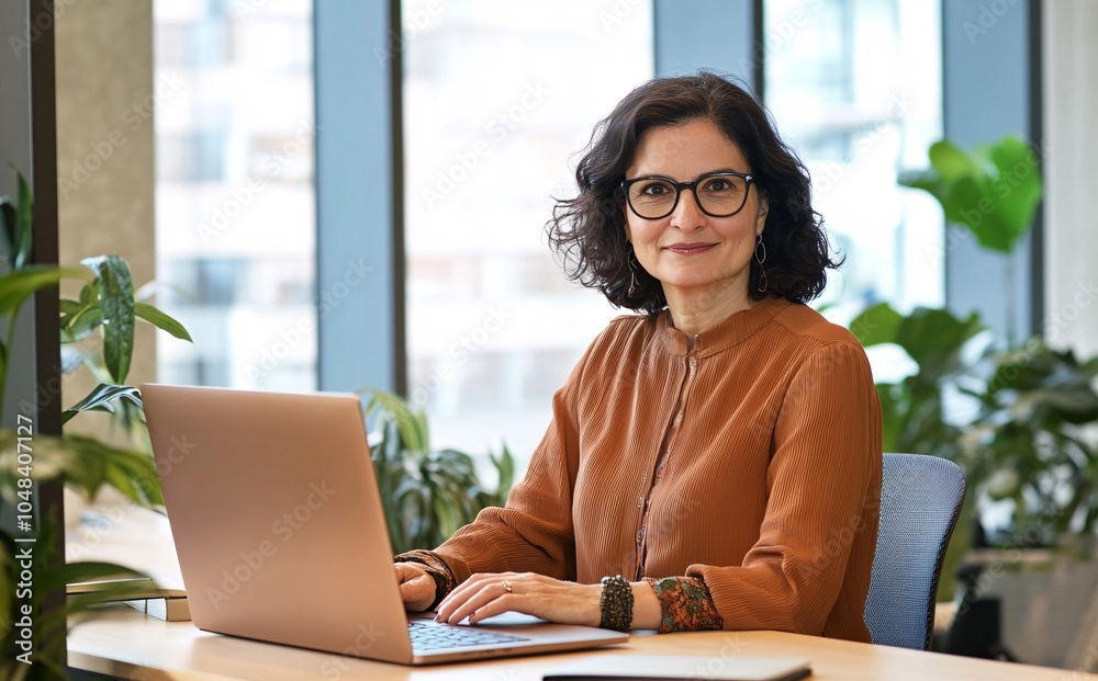 Fototapeta premium Successful Female Entrepreneur Leadership Style, Fashion, Startup Journey, and Inspirational Success Story of a Confident, Resilient, and Powerful Businesswoman Building a Strong Personal Brand