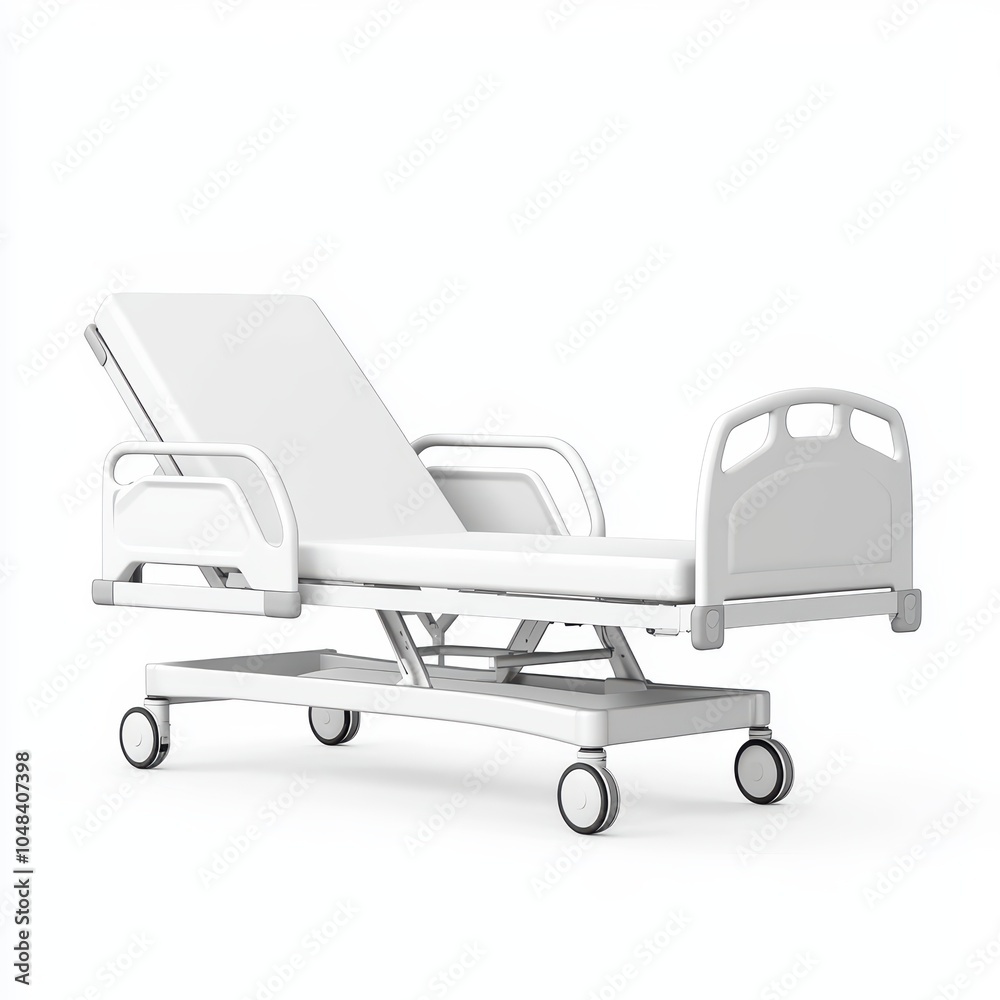 Hospital bed on a white isolated background. Hospital bed on a white isolated background.