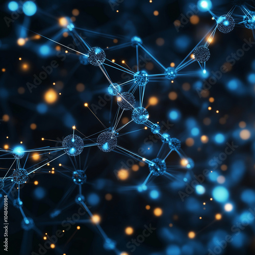 Science background with molecule or atom, Abstract structure for Science or medical background