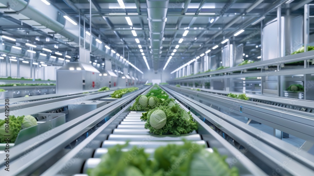 Automated Conveyor Belt System for Fresh Produce in a Modern Warehouse Automated Conveyor Belt System for Fresh Produce in a Modern Warehouse