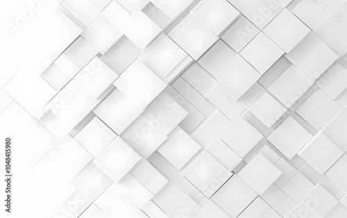 Geometric abstract white background from squares, 3d rendering.