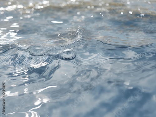 Close-Up of Water Ripples and Reflections