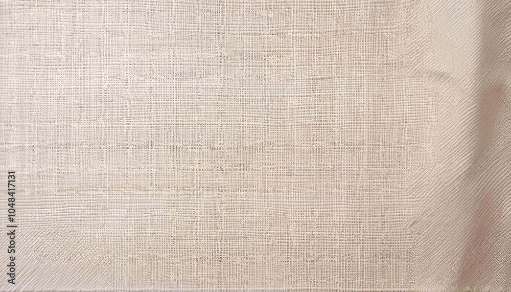 Fototapeta premium Close-Up of Textured Beige Linen Fabric Background with Subtle Horizontal and Vertical Weaving Patterns. Ideal for Design Mockups, Textile Studies, and Minimalistic Background Concepts