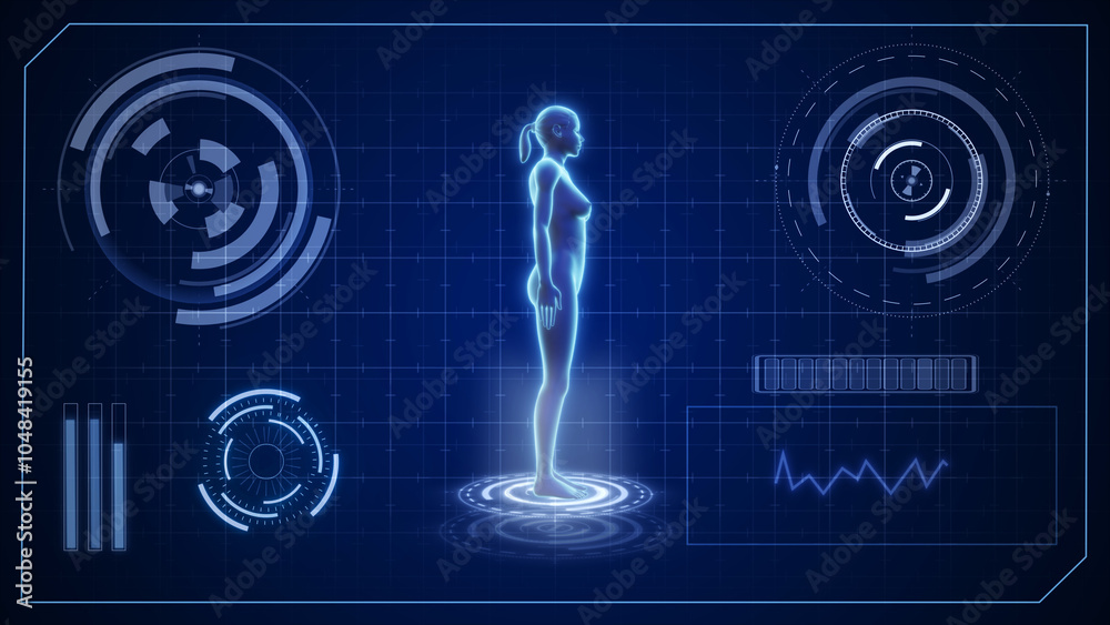 Fototapeta premium Futuristic Medical HUD Interface Display