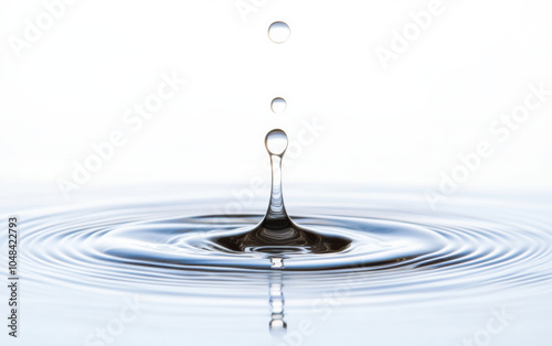 close up of water droplets creating ripples in calm surface, showcasing beauty and tranquility of nature. image captures essence of fluid motion and serenity