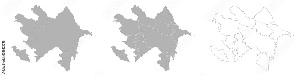 Set of AZERBAIJAN Maps with Main Map and Regional maps Set of AZERBAIJAN Maps with Main Map and Regional maps