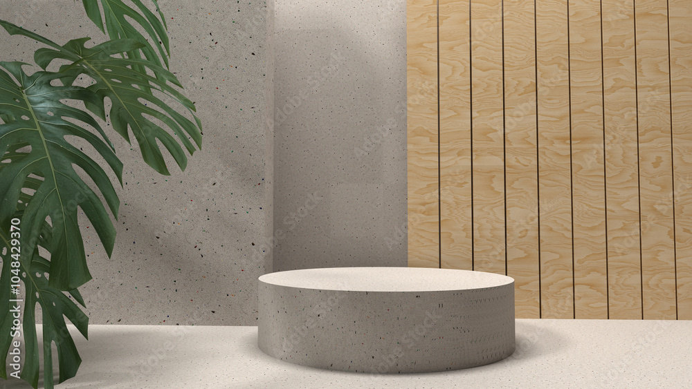 Podium display product with wood background Podium display product with wood background