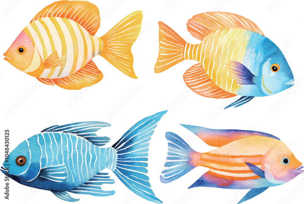 Naklejka premium set of goldfish