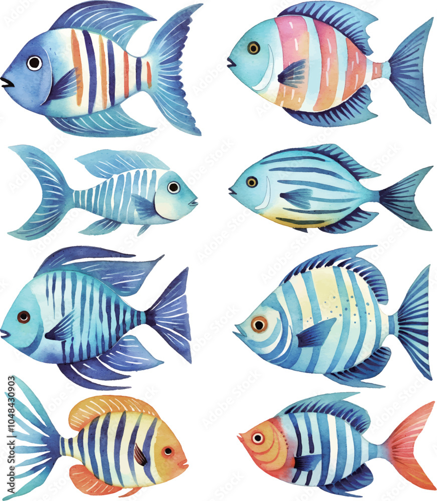 Naklejka premium set of fishes