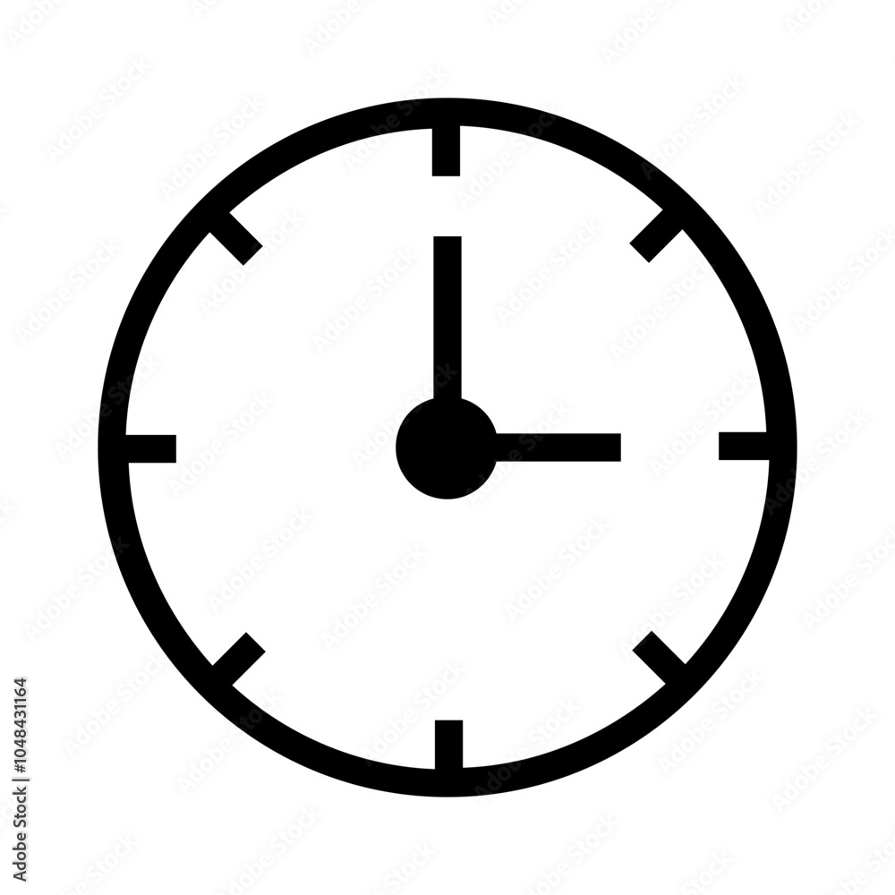 Time Clock Single Icon in Outline Line Style Time Clock Single Icon in Outline Line Style