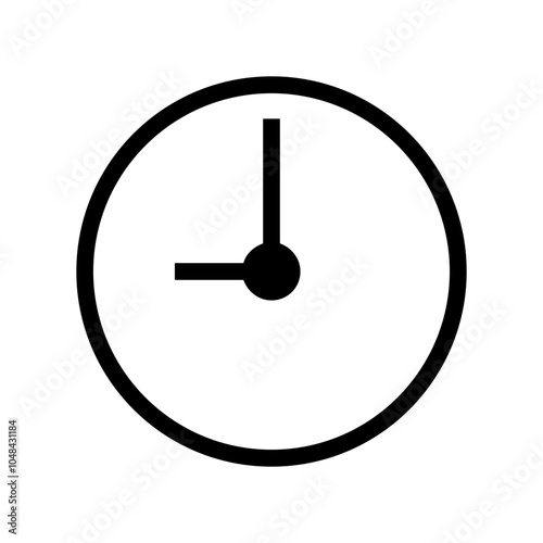 Simple Time Clock Single Icon in Outline Line Style