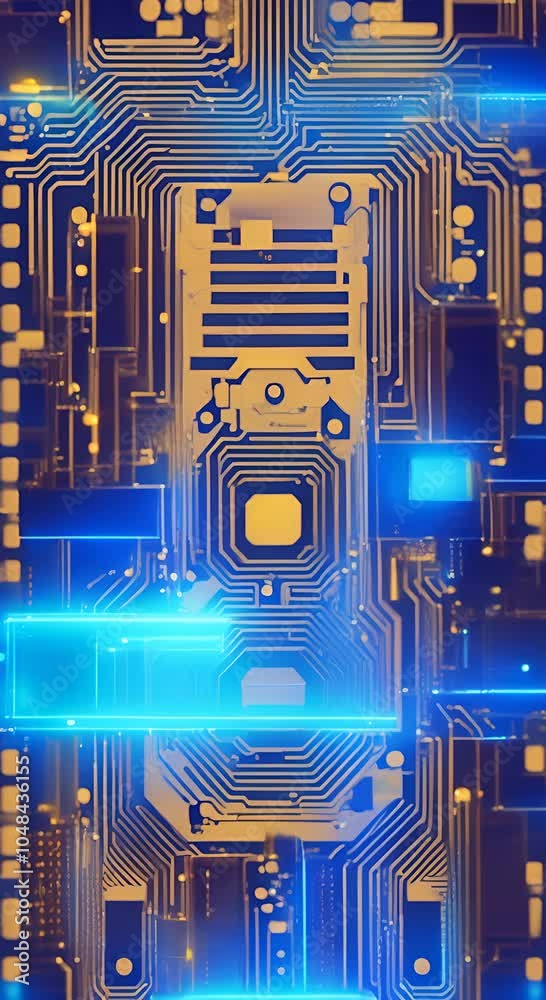 Abstract technology background Abstract blue glowing circuit board ...