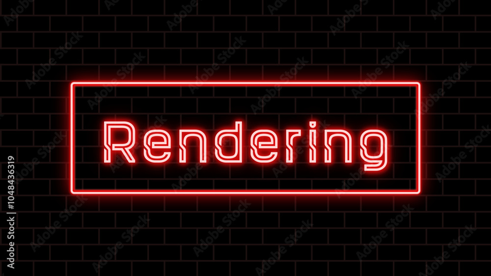 Rendering(レンダリング) のネオン文字 Rendering(レンダリング) のネオン文字