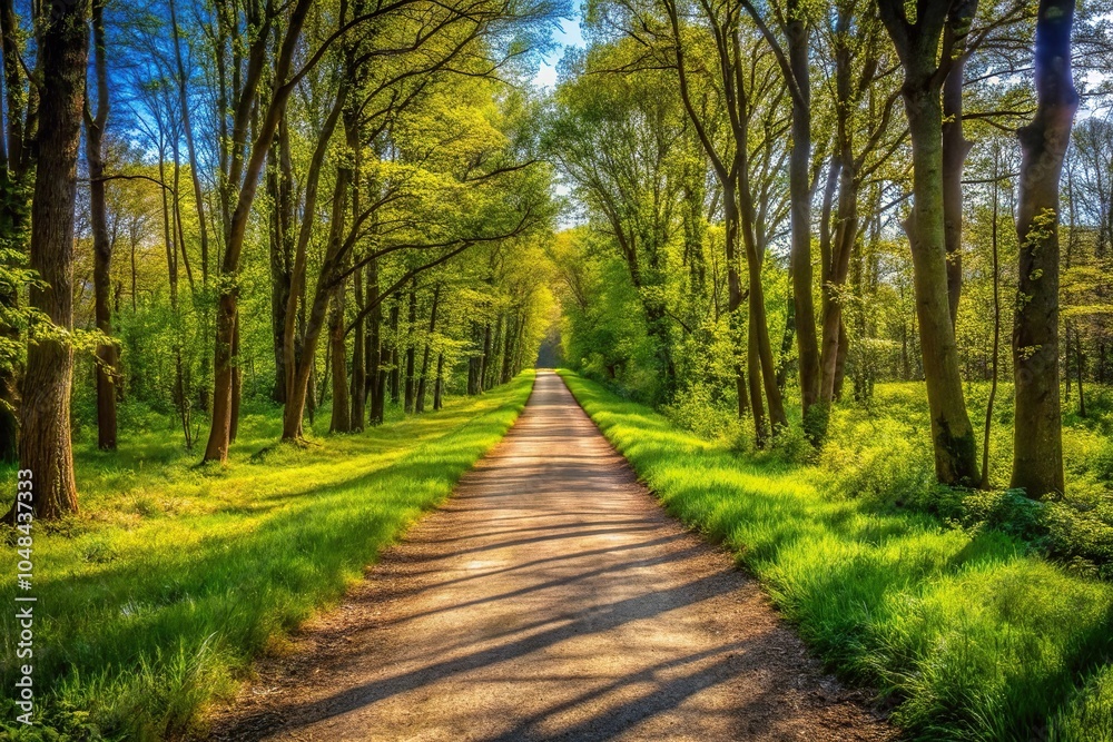 Fototapeta premium Tranquil and relaxing forest trail with pleasing scents in the air