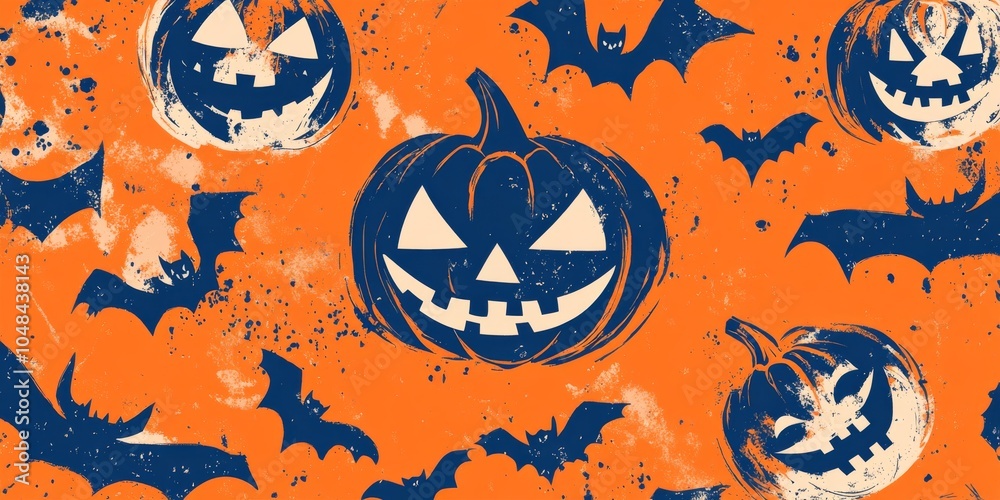 A bright orange and blue banner perfect for Halloween sales! It features spooky faces, pumpkins, and bats. Use it for your website, poster, or greeting card. A bright orange and blue banner perfect for Halloween sales! It features spooky faces, pumpkins, and bats. Use it for your website, poster, or greeting card.