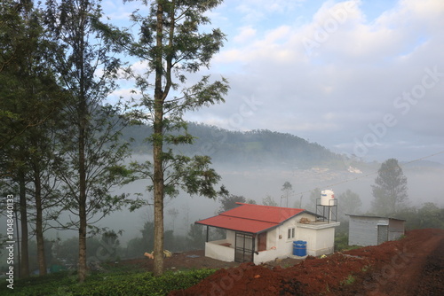 house in the mountains of nilgiris in india photo