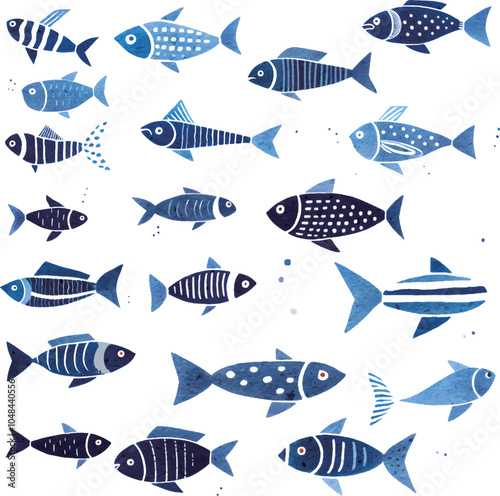 seamless pattern with fishes