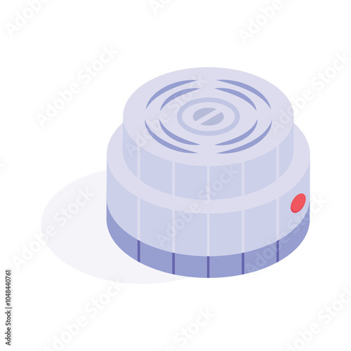 Smoke detector isometric icon in modern style, ready to use