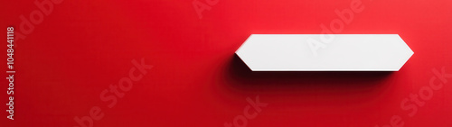 Free Download Minimalist design featuring white directional sign against vibrant red wall, creating striking visual contrast. simplicity evokes sense of modernity and clarity - GFXLoad