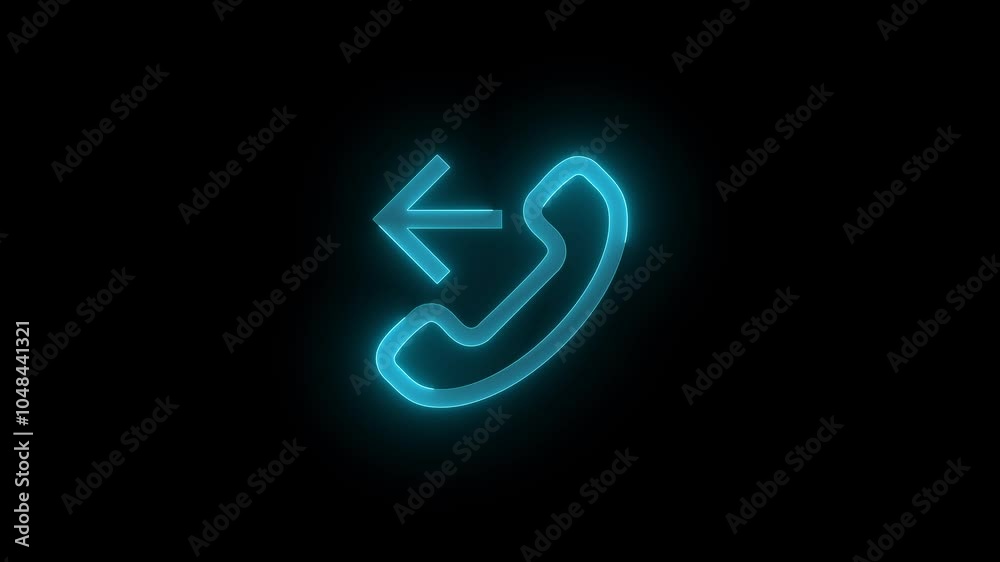 Call forwarding mirrored stroke icon glowing neon cyan color animation Call forwarding mirrored stroke icon glowing neon cyan color animation