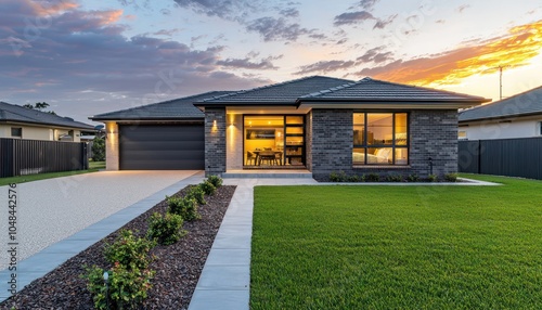 New home designed for family-friendly living in a suburban modern setting.