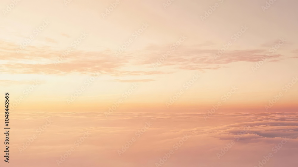 A soft hazy sky at dawn with muted orange and pink hues blending into the misty horizon, creating a tranquil and dreamy atmosphere A soft hazy sky at dawn with muted orange and pink hues blending into the misty horizon, creating a tranquil and dreamy atmosphere