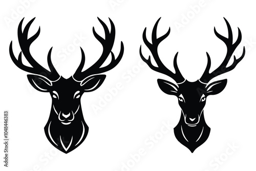 majestic deer head design silhouette vector illustration photo