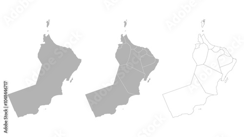 Set of OMAN Maps with Main Map and Regional maps