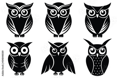 modern owl icons design silhouette vector illustration photo