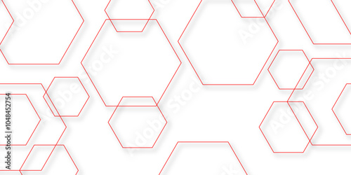 abstract geometric red texture background red hexagon 3D background texture. 3d rendering illustration. Clear pattern abstract background hexagon .Futuristic abstract banner.	

