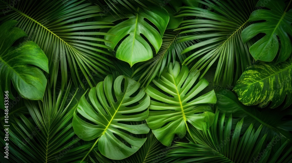 Lush Tropical Leaves in Vibrant Greens Lush Tropical Leaves in Vibrant Greens