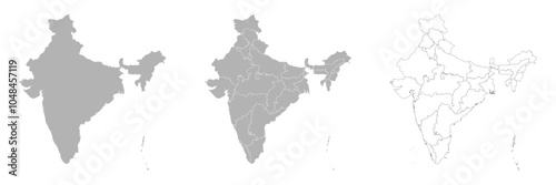 Set of INDIA Maps with Main Map and Regional maps
