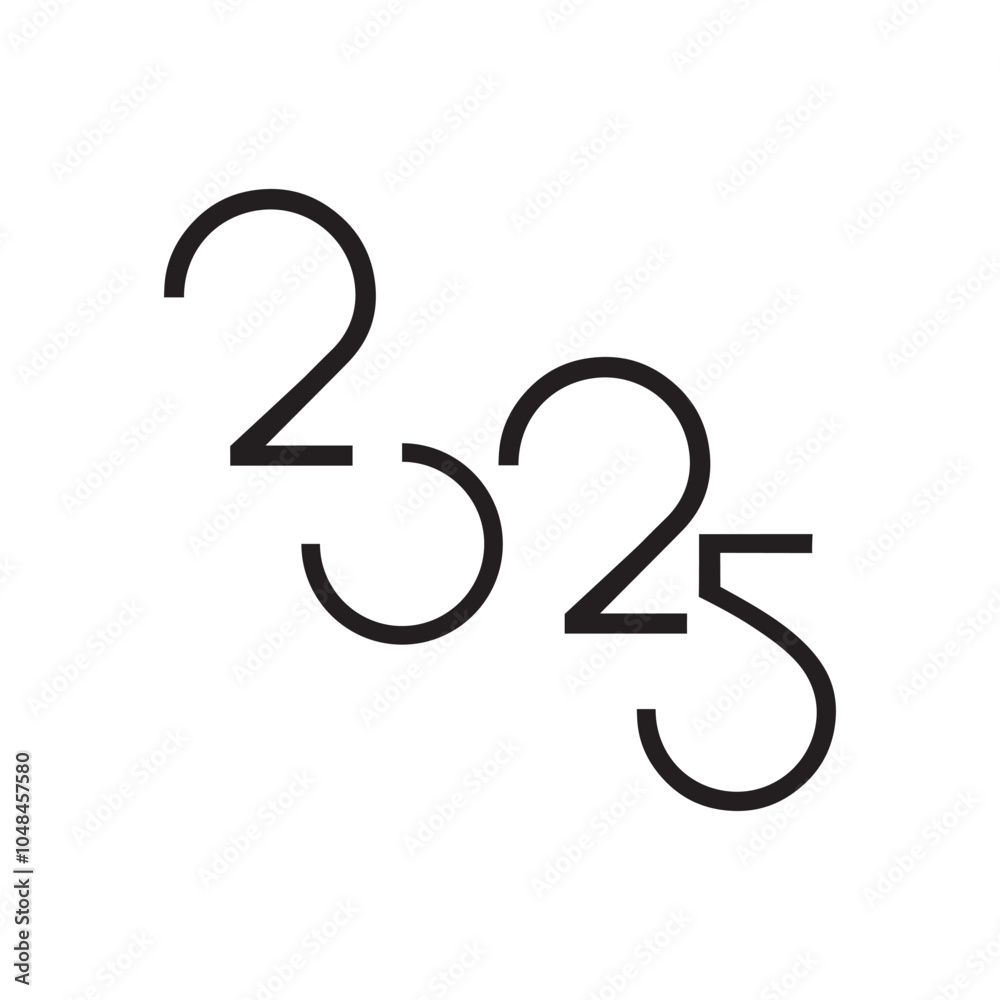 happy new year 2025 connected creative logo vector eps happy new year 2025 connected creative logo vector eps